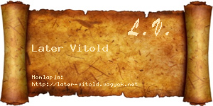 Later Vitold névjegykártya